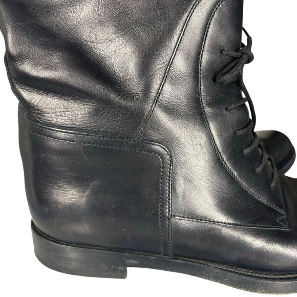 Gucci Black Boulanger Equestrian Tall Lace Up Leather Boots - Picture 7 of 16